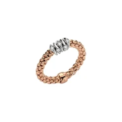New Anello Fope Collezione Prima Flex It in Oro Rosa con Diamanti Gioielli Fope