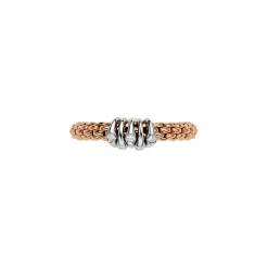 New Anello Fope Collezione Prima Flex It in Oro Rosa con Diamanti Gioielli Fope