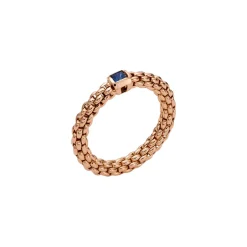 Discount Anello Fope Collezione Souls Flex It in Oro Rosa con Zaffiro Gioielli Fope