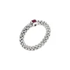 Clearance Anello Fope Collezione Souls Flex It in Oro Bianco con Rubino Gioielli Fope