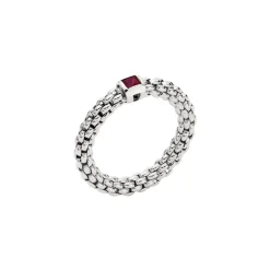 Clearance Anello Fope Collezione Souls Flex It in Oro Bianco con Rubino Gioielli Fope