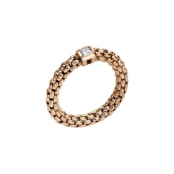 New Anello Fope Collezione Souls Flex It in Oro Rosa con Diamante Gioielli Fope