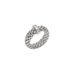 New Anello Fope Collezione Vendome Flex It in Oro Bianco con Diamanti Gioielli Fope