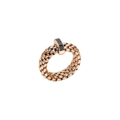 Fashion Anello Fope Collezione Vendome Flex It in Oro Rosa e Diamanti Neri Uomo Gioielli Fope Uomo | Gioielli Fope