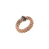 Online Anello Fope Collezione Vendome Flex It in Oro Rosa e Bianco con Pave di Diamanti Neri Uomo Gioielli Fope Uomo | Gioielli Fope