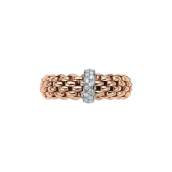 Clearance Anello Fope Collezione Vendome Flex It in Oro Rosa con Diamanti Gioielli Fope