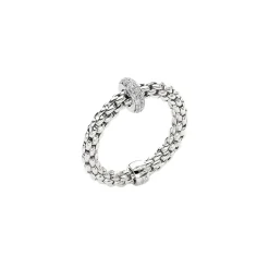 New Anello Fope Flex It Collezione Prima in Oro Bianco con Diamanti Gioielli Fope