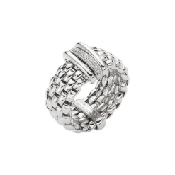Hot Anello Fope Flex It Collezione Panorama in Oro Bianco con Diamanti Gioielli Fope