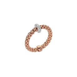 Sale Anello Fope Flex It Collezione Prima in Oro Bianco e Rosa con Diamanti Gioielli Fope