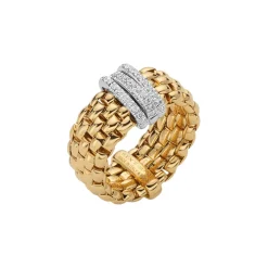 Sale Anello Fope Flex It Collezione Panorama in Oro Giallo con Diamanti Gioielli Fope