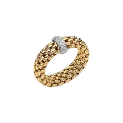 Hot Anello Fope Flex It Collezione Vendome in Oro Bianco e Giallo con Diamanti Gioielli Fope