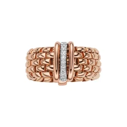 Discount Anello Fope Flex It Collezione Panorama in Oro Bianco e Rosa con Diamanti Gioielli Fope