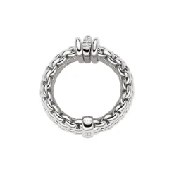 Hot Anello Fope Flex It Collezione Panorama in Oro Bianco con Diamanti Gioielli Fope