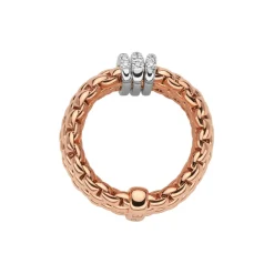 Outlet Anello Fope Flex It Collezione Panorama in Oro Rosa con Diamanti Gioielli Fope