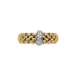 Hot Anello Fope Flex It Collezione Vendome in Oro Bianco e Giallo con Diamanti Gioielli Fope
