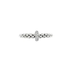 New Anello Fope Flex It Collezione Prima in Oro Bianco con Diamanti Gioielli Fope