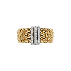 Sale Anello Fope Flex It Collezione Panorama in Oro Giallo con Diamanti Gioielli Fope