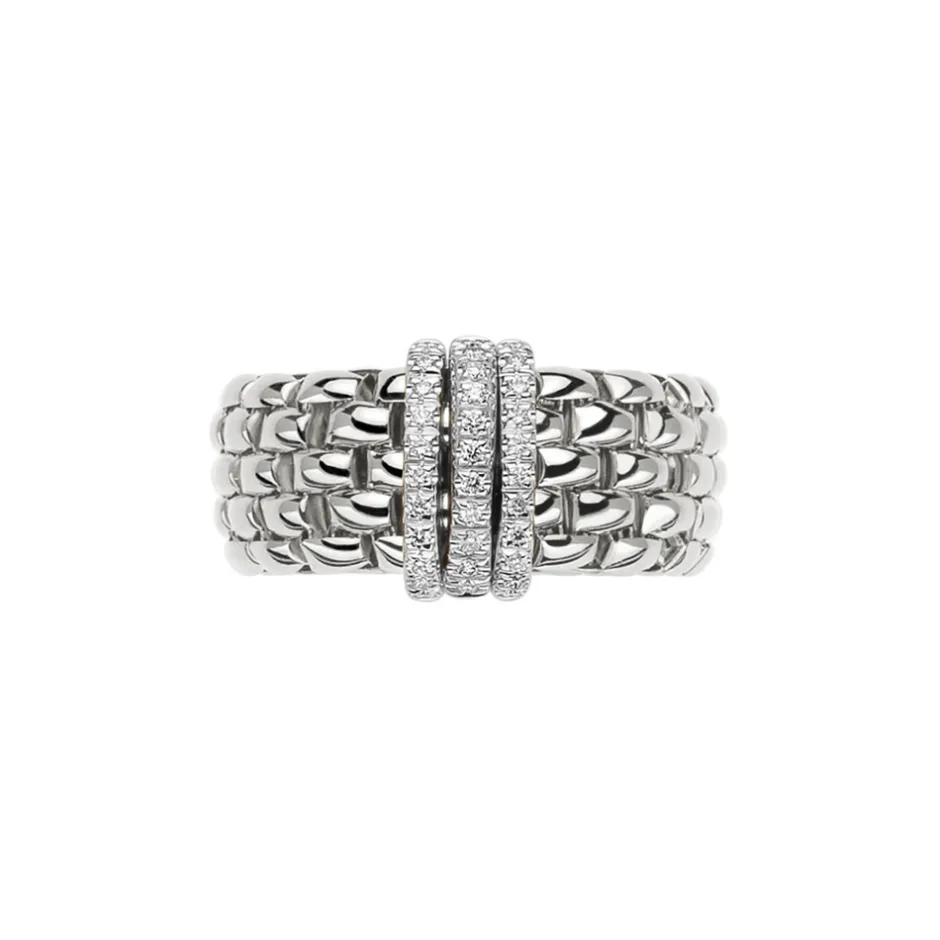 Best Anello Fope Flex It Collezione Panorama in Oro Bianco con Diamanti Gioielli Fope