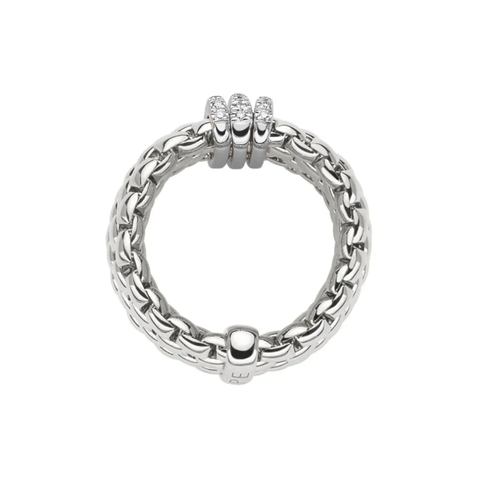Best Anello Fope Flex It Collezione Panorama in Oro Bianco con Diamanti Gioielli Fope