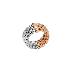 New Anello Fope Flexit Collezione Essentials in Oro Rosa e Bianco Gioielli Fope