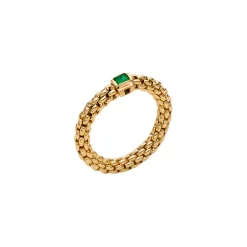 Hot Anello Fope Souls Flex It in Oro Giallo con Smeraldo Gioielli Fope