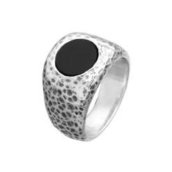 Best Anello Giovanni Raspini Martellato Tondo Onice Uomo Gioielli Giovanni Raspini Uomo