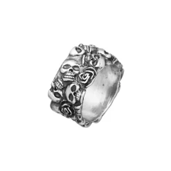 New Anello Giovanni Raspini Teschi e Rose Uomo Gioielli Giovanni Raspini Uomo