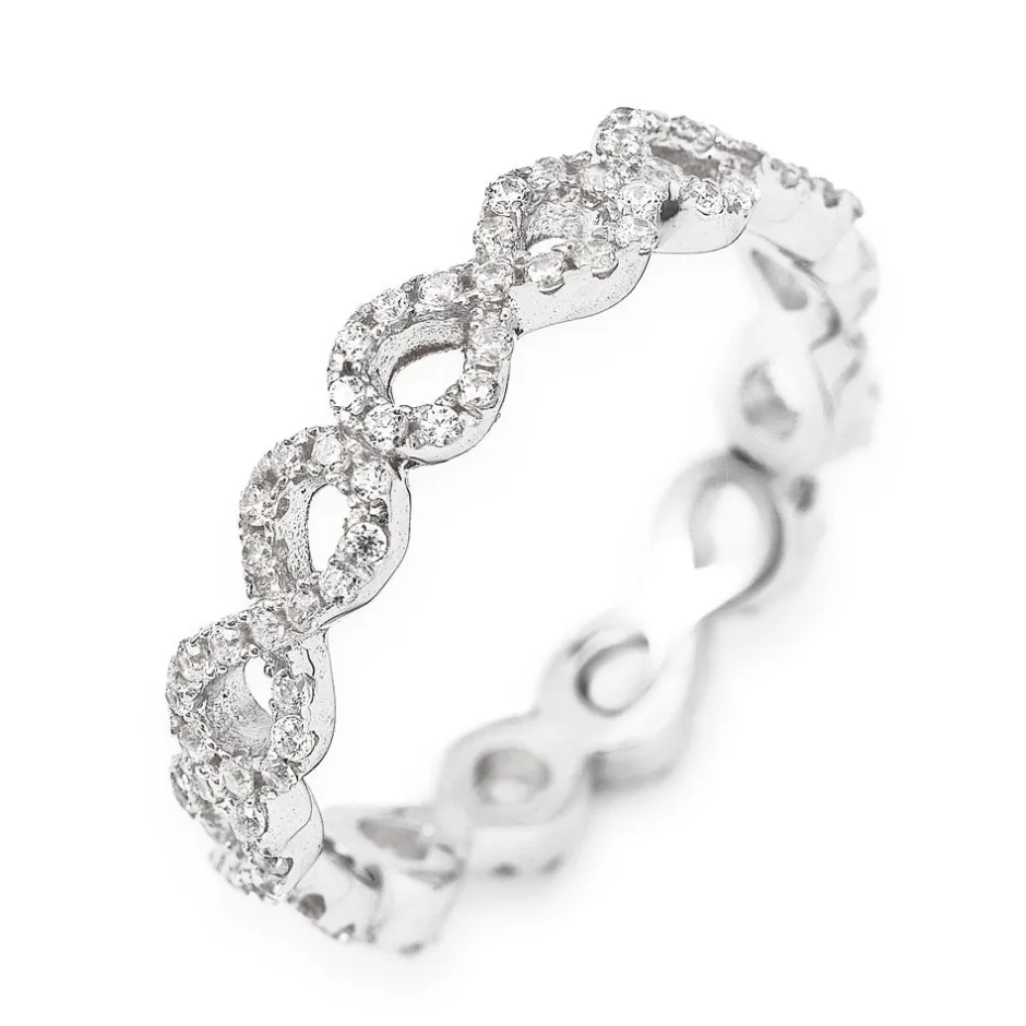 Online Anello Infinito Amen In Argento 925 Con Zirconi Bianchi Collezione Amore Misura 14 Gioielli Amen | Outlet Gioielli