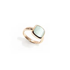 Discount Anello Madi Collezione Laguna Solitario con Quarzo Verde Gioielli Madi