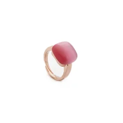 Fashion Anello Madi Essenza con Quarzo Idrotermale Rosso Gioielli Madi