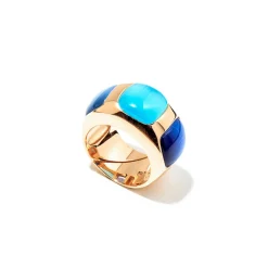 Hot Anello Madi Laguna Blu con Tris di Quarzi Sfumature di Blu Gioielli Madi
