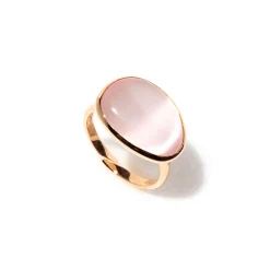 Hot Anello Madi Laguna Goccia con Quarzo Idrotermale Rosa Gioielli Madi