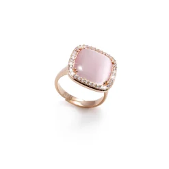 Hot Anello Madi Laguna Luce con Quarzo Idrotermale Rosa Gioielli Madi
