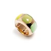 Outlet Anello Madi Laguna Oliva con Tre Quarzi Idrotermali Verdi Gioielli Madi