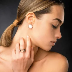 Discount Anello Madi Laguna Pesca con Tris di Quarzi Colorati Gioielli Madi