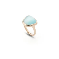 Best Anello Madi Solitario Collezione Nuvole con Quarzo Idrotermale Azzurro Gioielli Madi