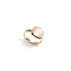 Discount Anello Madi Solitario Collezione Laguna con Quarzo Idrotermale Rosa Gioielli Madi