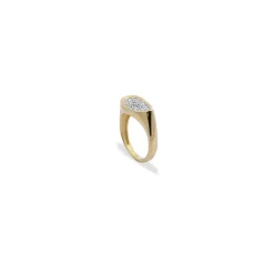 Outlet Anello Rue des Mille Concave Drop Pave con Zirconi Rosa Gioielli Rue Des Mille