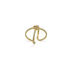 Best Anello Rue des Mille Incrocio Drop con Zirconi Rosa Gioielli Rue Des Mille