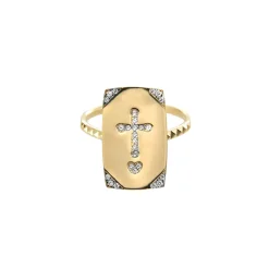 Outlet Anello Rue des Mille Medaglia Croce Giallo Gioielli Rue Des Mille
