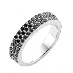 Fashion Anello Ti Sento Milano Fascia in Argento 925 Pavè Nero Gioielli Ti Sento Milano