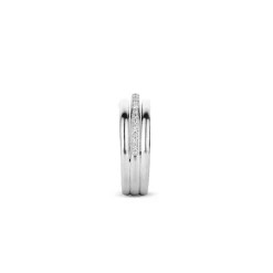 Best Anello Ti Sento Milano Fascia Bombata in Argento e Zirconi Gioielli Ti Sento Milano