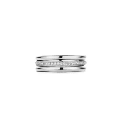 Best Anello Ti Sento Milano Fascia Bombata in Argento e Zirconi Gioielli Ti Sento Milano
