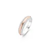 New Anello Ti Sento Milano Fedina Striscia Rosata con Zirconi in Argento Gioielli Ti Sento Milano