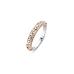 Clearance Anello Ti Sento Milano Fedina con Zirconi in Argento Rosato Gioielli Ti Sento Milano