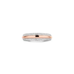 New Anello Ti Sento Milano Fedina Striscia Rosata con Zirconi in Argento Gioielli Ti Sento Milano