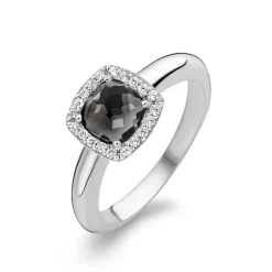 Outlet Anello Ti Sento Milano In Argento Con Cristallo Fumè E Pavè In Zirconi Gioielli Ti Sento Milano