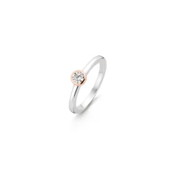 Fashion Anello Ti Sento Milano Solitario Zircone Bianco e Rosa Gioielli Ti Sento Milano