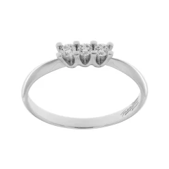 Fashion Anello Trilogy Charlotte Mini in Oro Bianco con Diamanti 0,16 Carati Anelli Trilogy