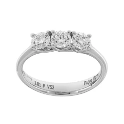 Sale Anello Trilogy in Oro Bianco con Diamanti di 1,00 Carati Anelli Trilogy